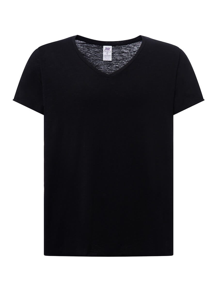 T-SHIRT DONNA MANICA CORTA COLLO A V CURVES