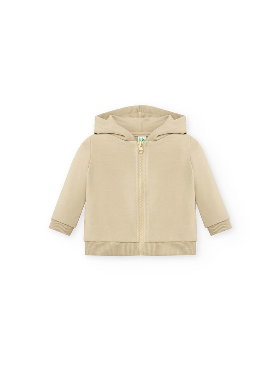 FELPA BABY CAPPUCCIO E ZIP LEGGERA FRENCH TERRY
